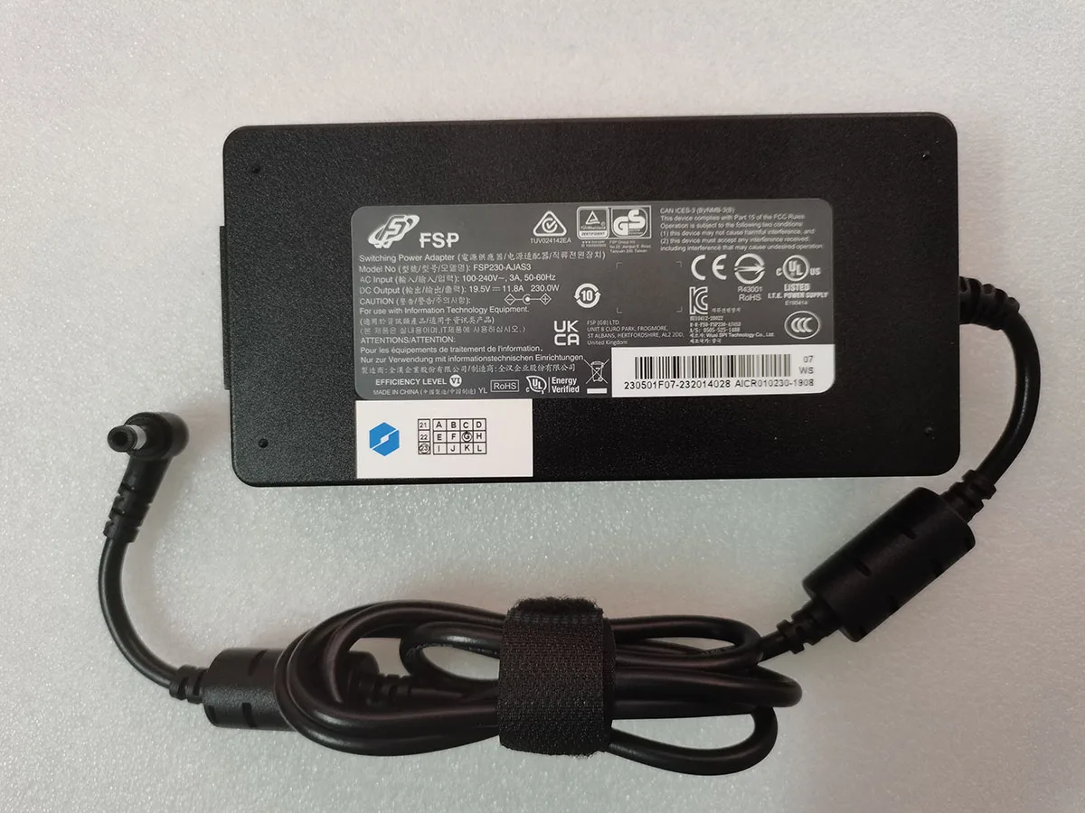 OEM FSP 19.5V 11.8A FSP230-AJAS3 5.5mm Power Charger For Schenker XMG NEO 15-M19 Laptop 230W Adapter Genuine Puryuan