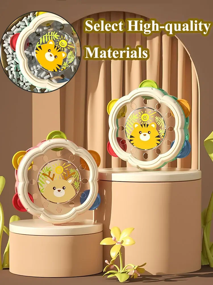 2 サイズベビー楽器ドラムモンテッソーリおもちゃ 6 12 ヶ月ガラガラ幼児のためのインタラクティブ音楽教育子供のおもちゃ