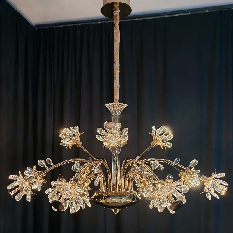 

Light luxury French crystal chandelier new living room main light European restaurant light bedroom chandelier