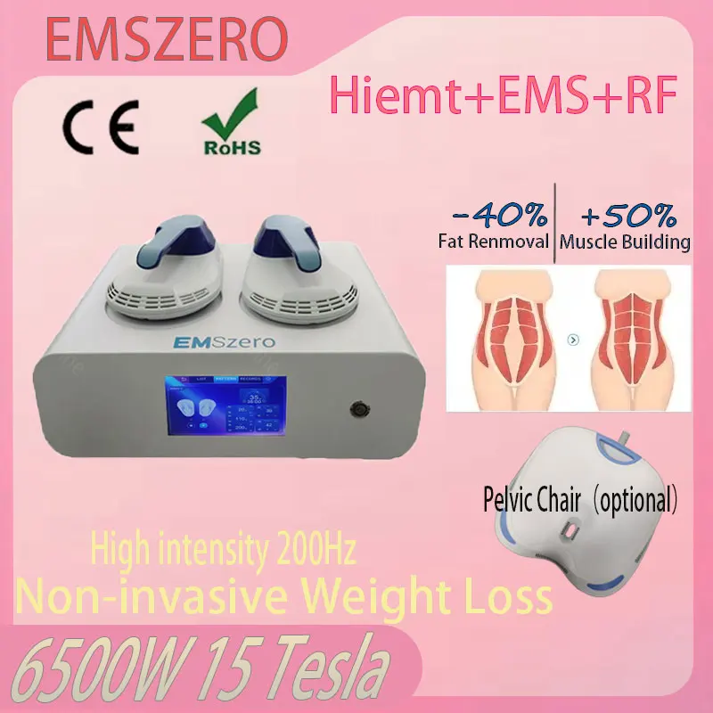 

New professional EMS body shaping machine EMSZERO portable 6500W body fat burning muscle stimulation machine