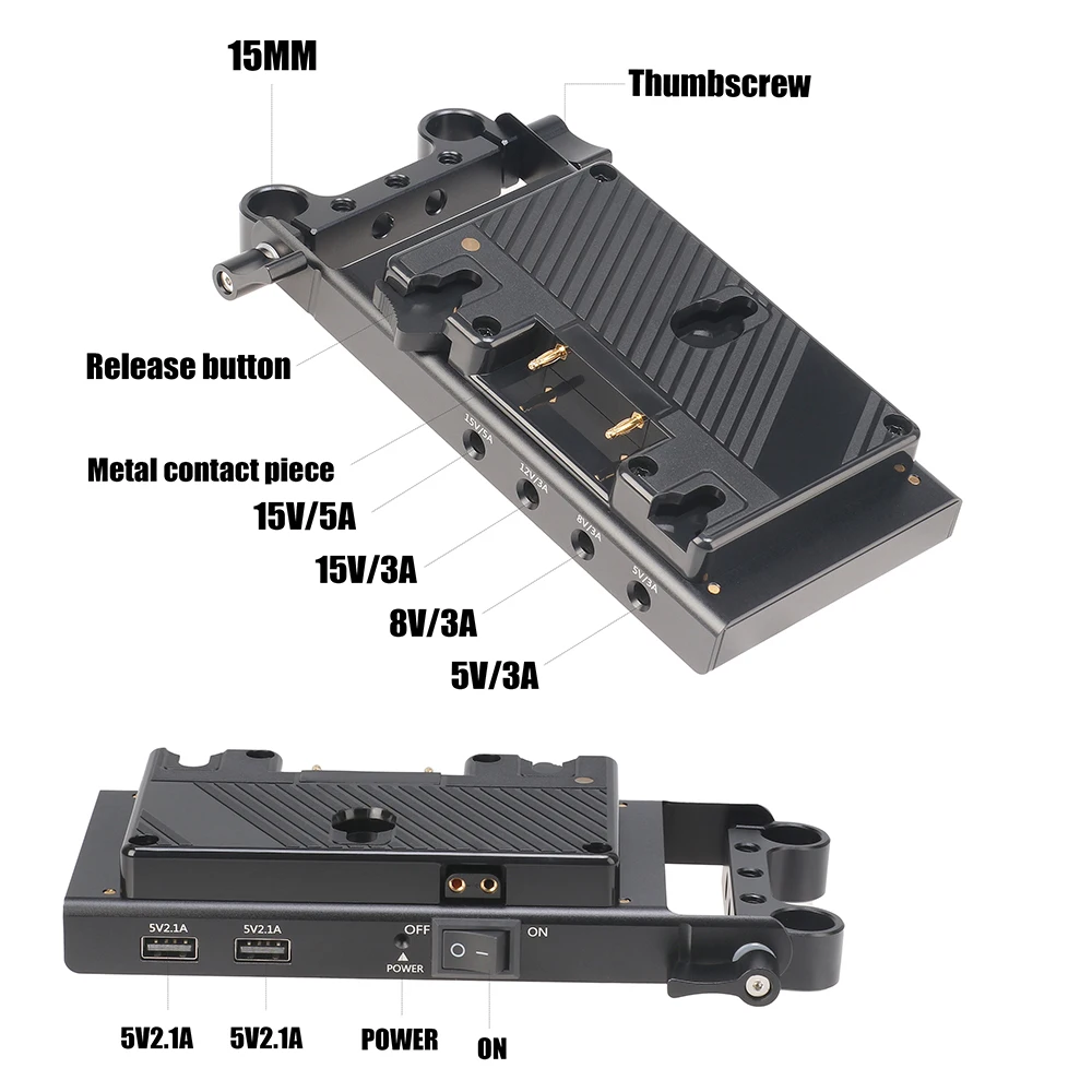 Fotga Anton Bauer Gold Mount Power Supply for 15mm DSLR Rig For Sony A7M4/A73 For Nikon Z5/Z6/Z7 For Fuji GH5/GH6/BMPCC 4K 6K