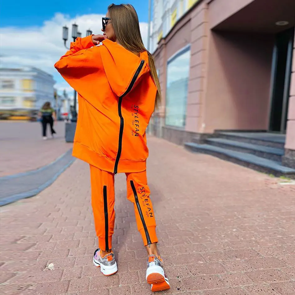 Conjunto de sudadera con letras para mujer, chándal de gran tamaño, traje de mujer, pantalones, Jersey, ropa de otoño, Y2k