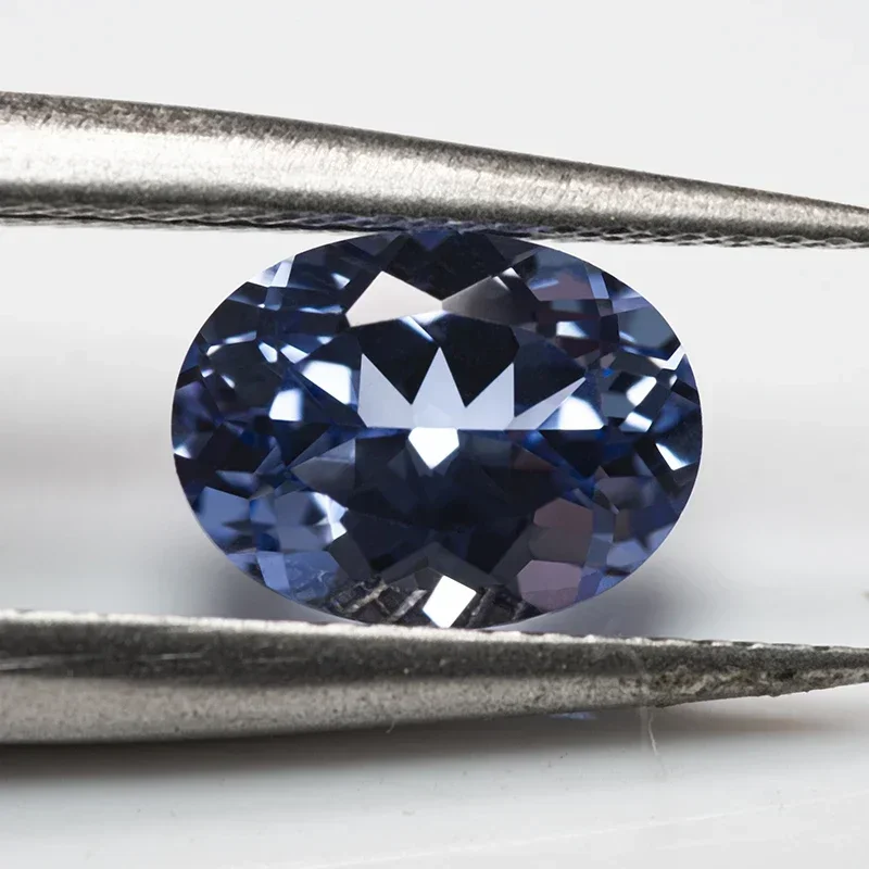 Lab Grown Sapphire Cornflower Color Oval Cut Top Quality Pendant Gemstones For Charms Jewel Making Selectable AGL Certificate
