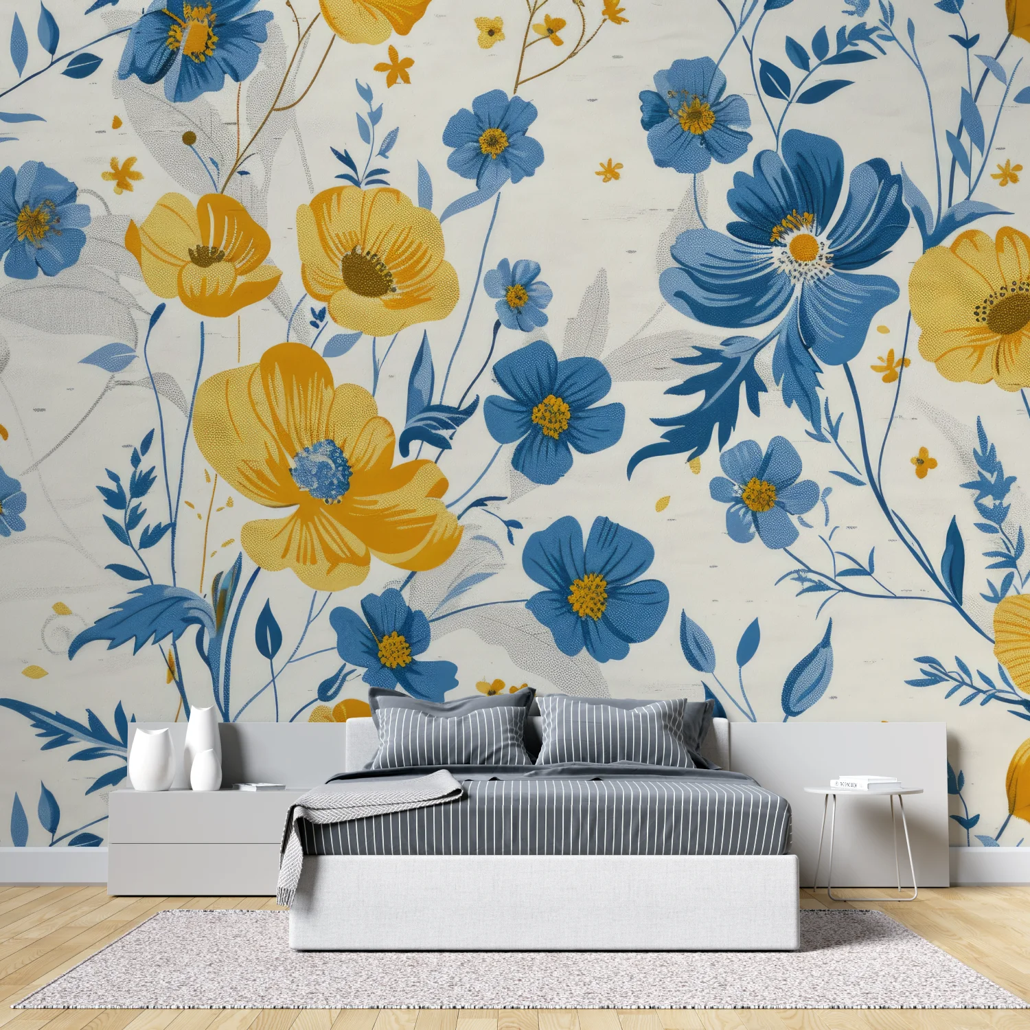 custom European floral mural home decoration TV wall background Yellow flower wallpaper Bedroom living room wall 3d wallpaper