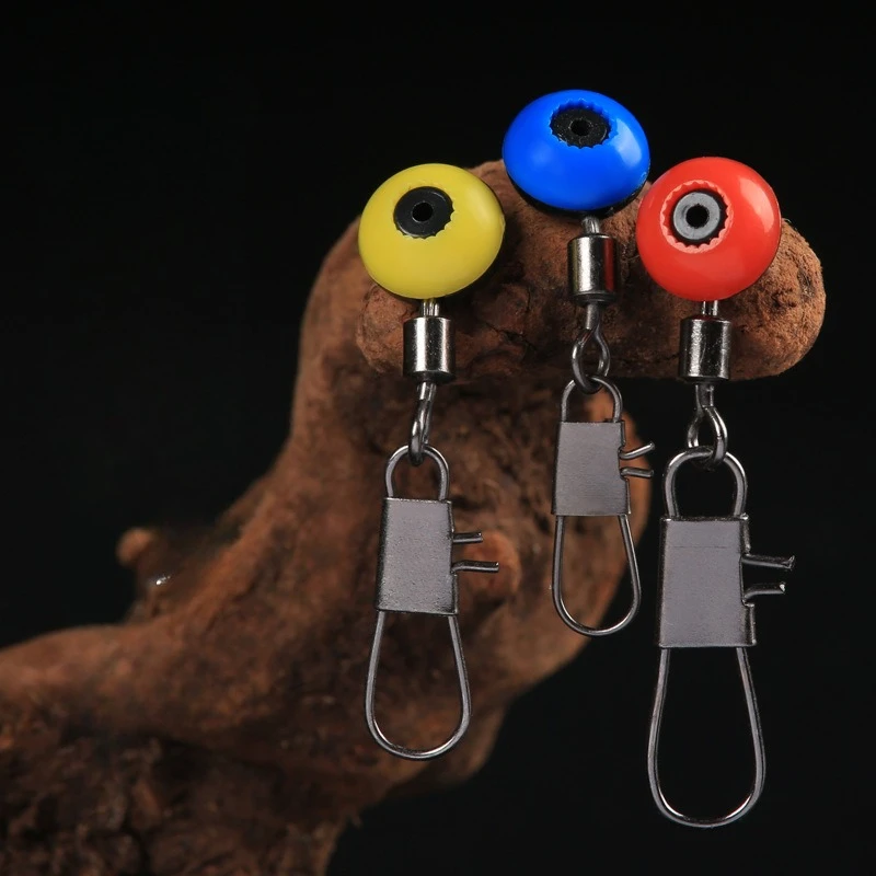 50-10PCS/Set Sea Fishing Float Bobber Stops Space Beans Interlock Snap Swivels Shank Connector Pesca Tackle Fishing Tools