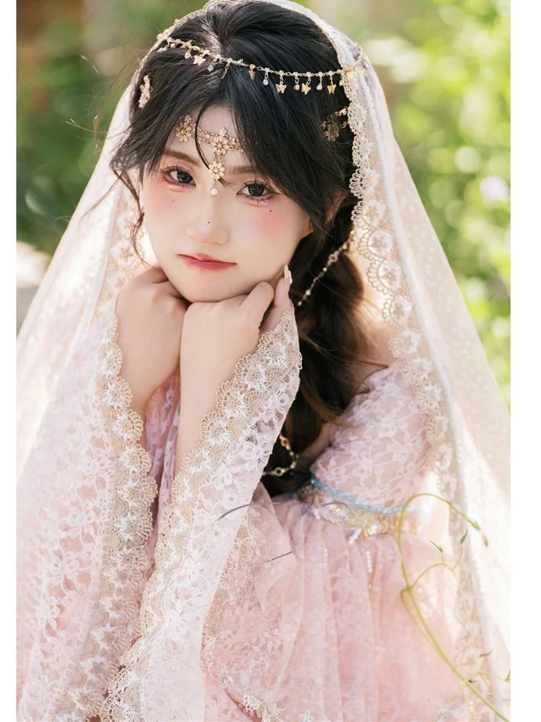 

New Style Fairy Tale Princess Costume Pink Lace Dreamlike Ethnic Style Photography Clothes Women's Fashionable Traditional St...