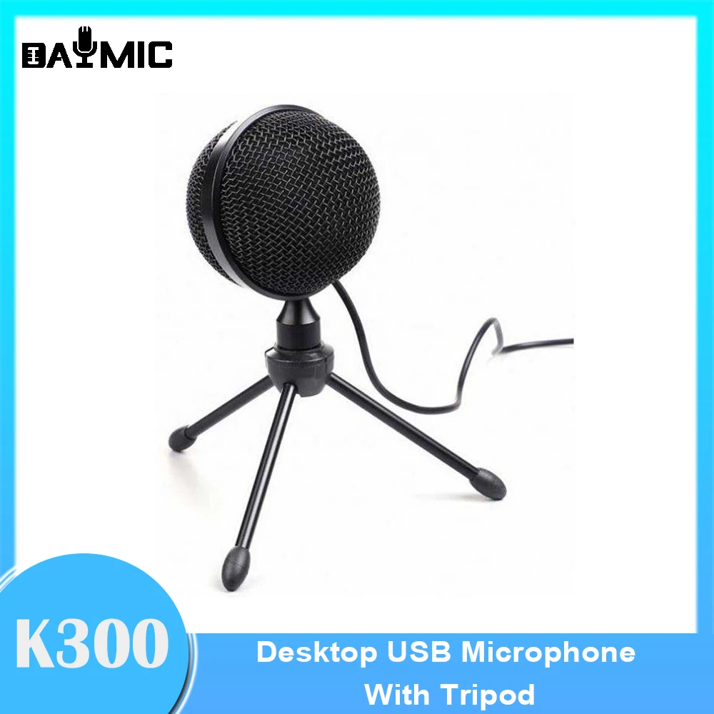 

AOSHEN K300 Professional Desktop USB Condenser Microphone With Tripod For Computer Livestream Recording PC Mic