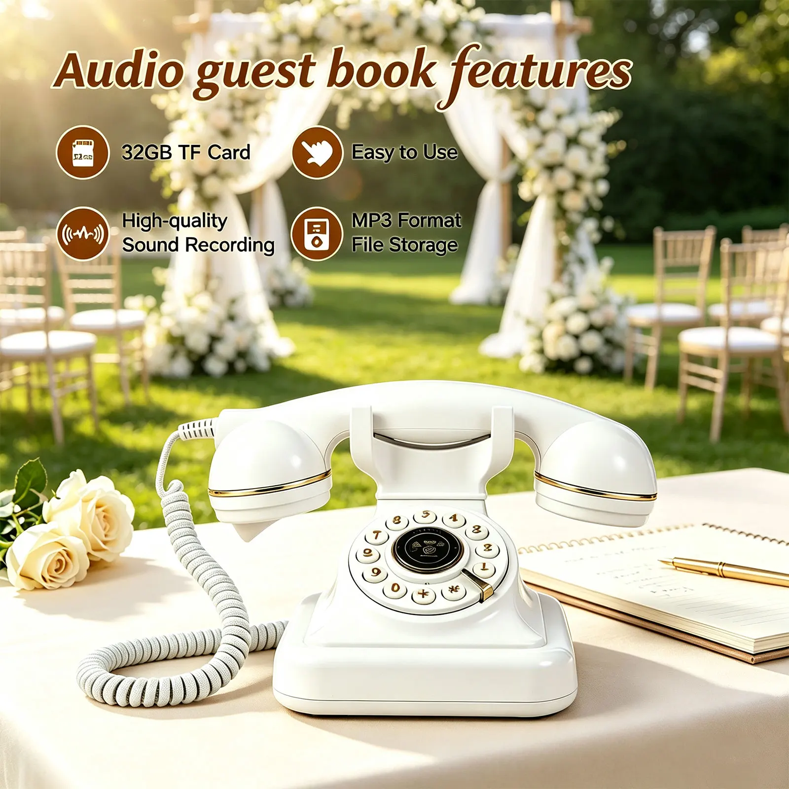 livre-d'or-enregistreur-audio-pour-mariage-enregistrement-de-messages-telephoniques-livre-de-messages-audio-livre-de-messages-confession-messagerie-vocale