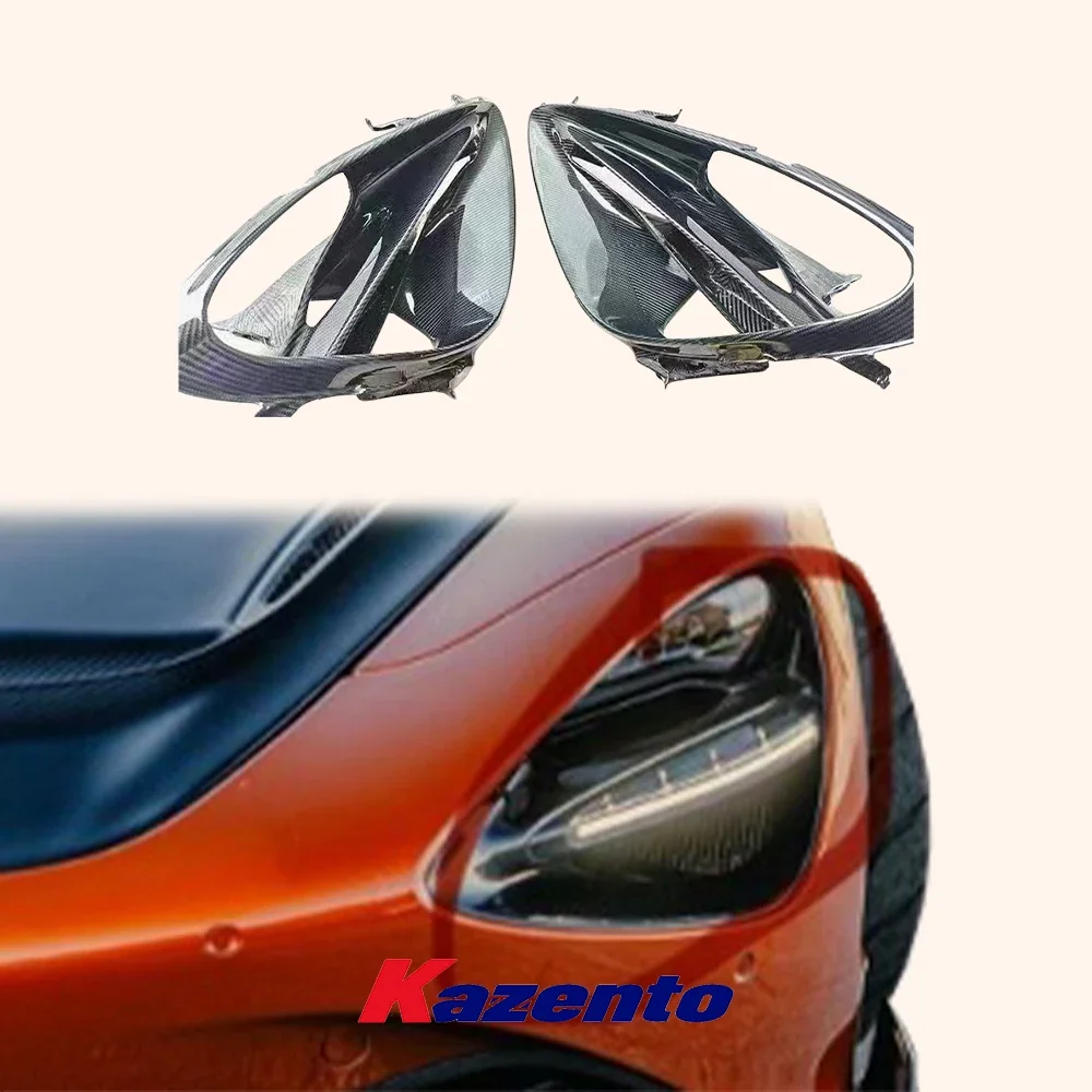 For Mclaren 720S KZ Style Dry Carbon Side Frame Basket Lamp Housing Trim Pair