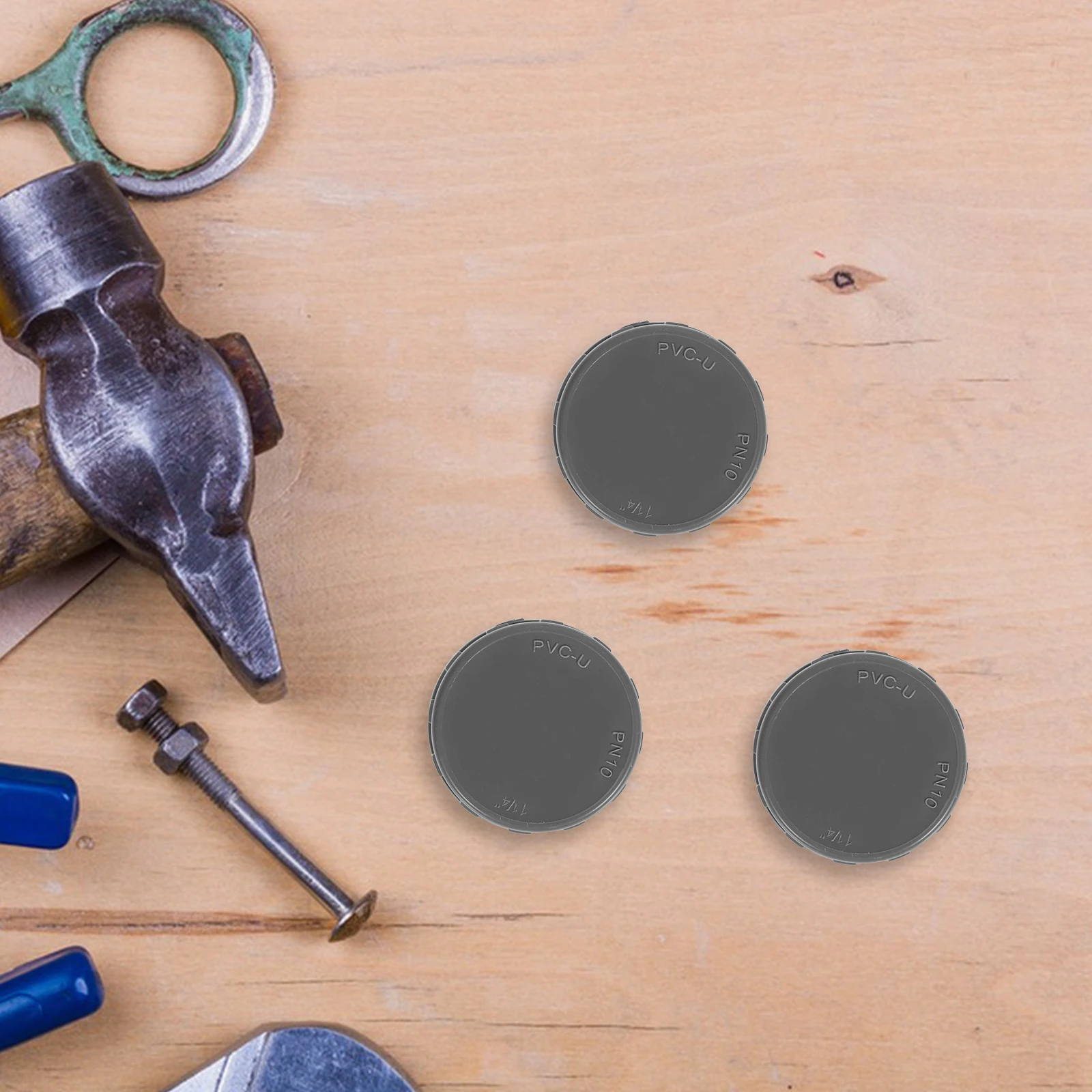 

4 Sets 40mm Internal Threaded PVC Gray Color Dedicated Washer Water Pipe Fitting Female Pipe Cap PVC Plumbing Cap Sturdy
