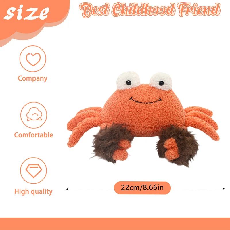 22 cm Nette Haarige Krabbe Plüsch Spielzeug Werfen kissen Simulierte Begleiten Puppe Weiche Haut-freundliche Schlafzimmer Ornamente Geschenke Für kinder