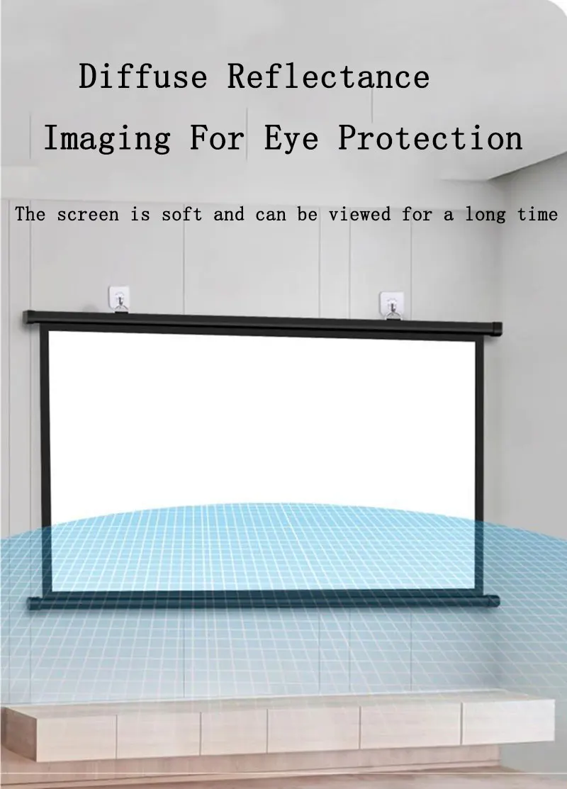 Thinyou 60 inch 72 inch 84 inch 100 inch 16:9 3D wall mounted projector screen supports 4K used for home theater mo