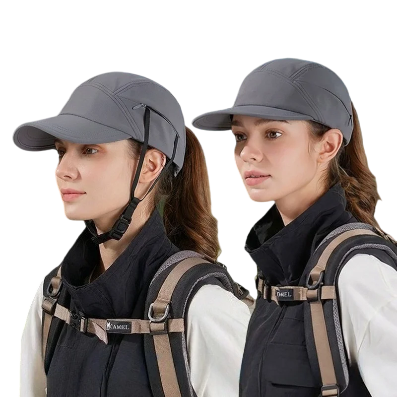 Dual-Wear Cycling Surfing Hat with Hidden Drawstring Adjustable Outdoor Sun Cap for Hiking Fishing Unisex