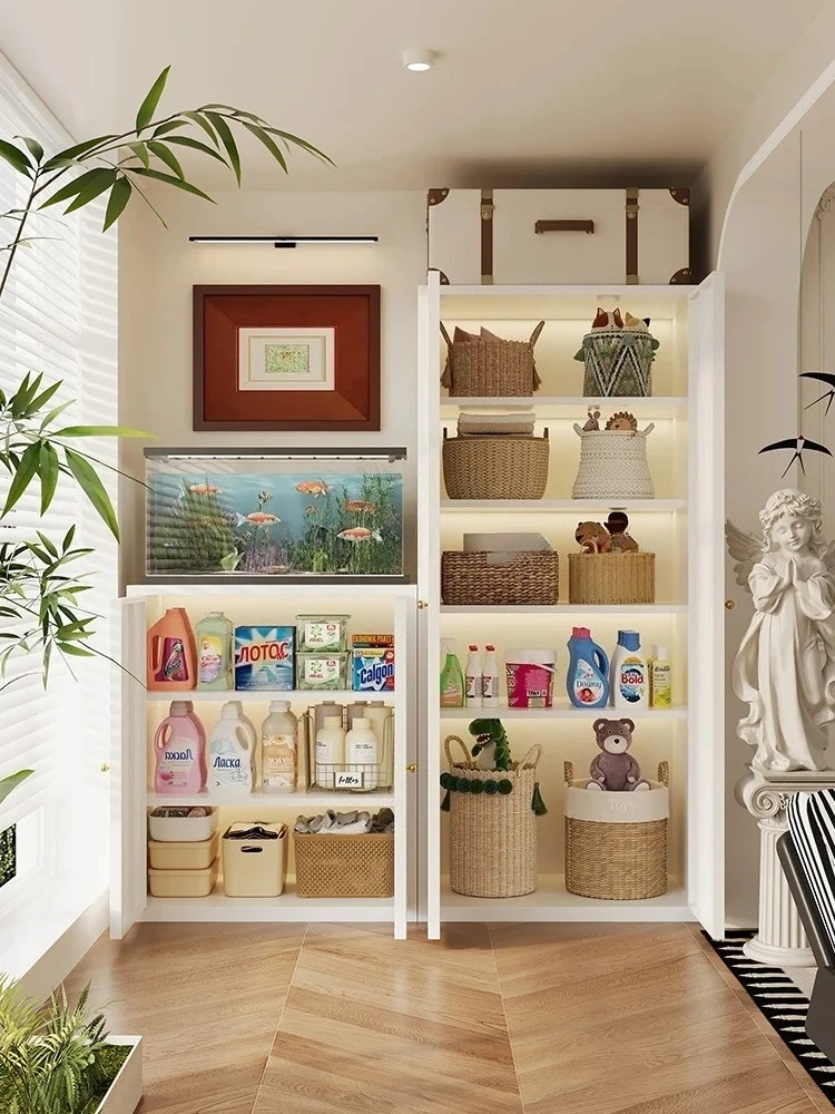 Steel Balcony Locker Grocery Cabinet Household Combination Modern Simple Waterproof Sunscreen Wall Locker Storage Cabinet