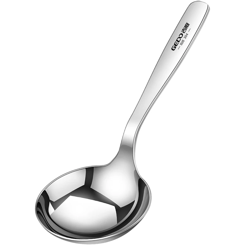 

Certification Ultra Thick Pure 304 Stainless Steel Serving Spoon 95mm Width 25mm Soup Ladle For Family Banquet Tablware