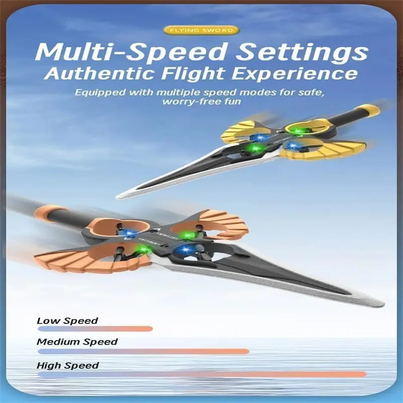 Espada voladora RC 2,4G 2CH Control remoto 4 ejes caza con onda manual/modo controlador y luces RC avión acrobático aéreo juguetes para niños