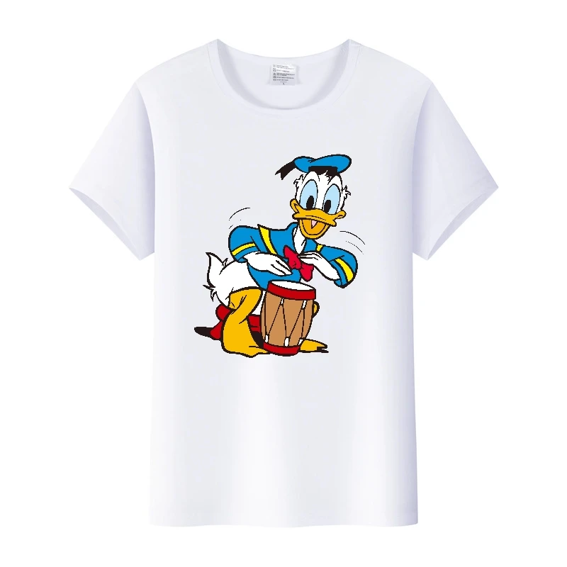

Kawaii Donald Duck Plus Size Tee Ladies Graphic Clothes Summer Women Short Sleeve t-shirt Disney Cartoon Men Tshirt Female Tops