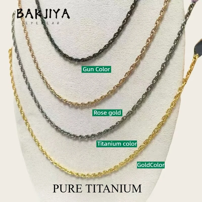 2.5mm Width Pure Titanium Rope Chain Necklace For Women Fashion Lightweight Hypoallergenic Twisted Chain Men Jewelry Accessories