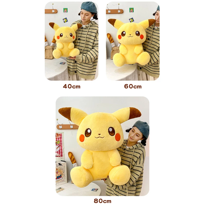 40/80 cm große Pikachu Pokemon Plüschtiere Cartoon Puppe süße Ornament gefüllte Plüschtier Pikachu Kissen Pokémon Geschenk für Kinder