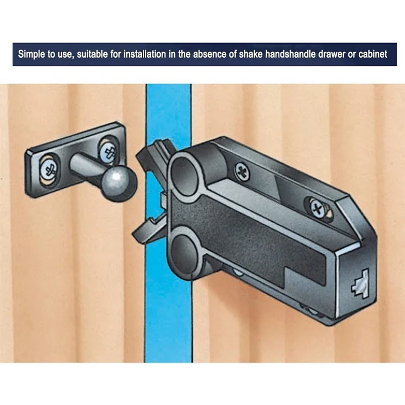 ABVT-6-Pack Non-Magnetic Push To Open Catch Lock Drawer Cabinet Catch Press Latch Cupboard Bedroom
