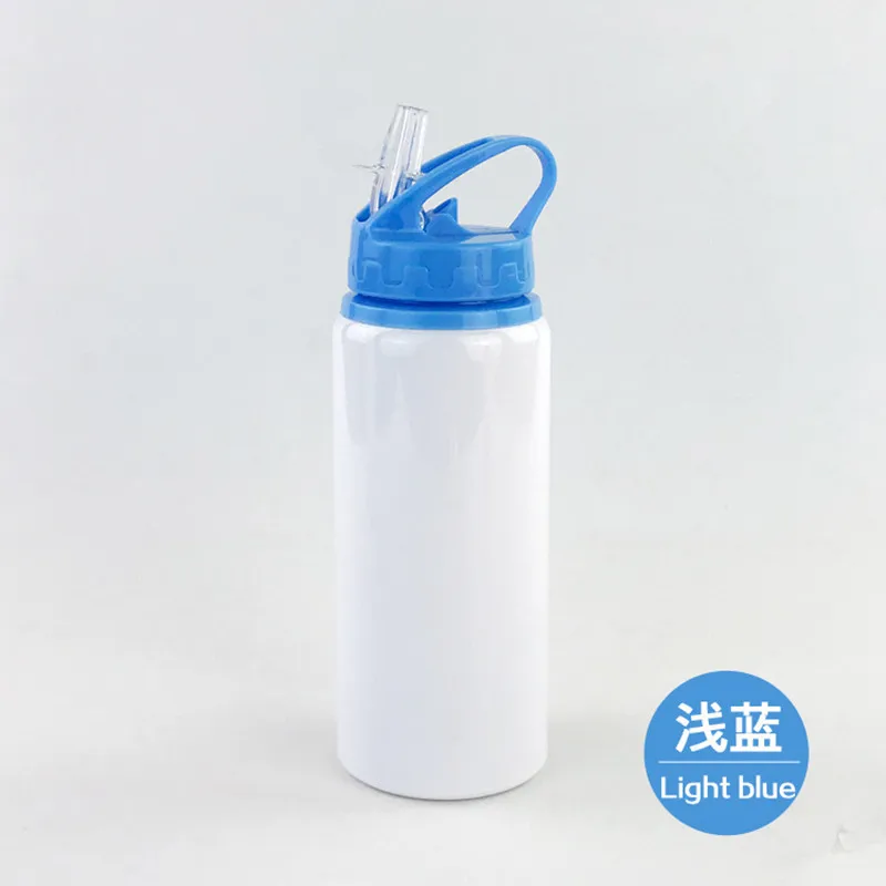 Sublimation Blank Aluminum 600ML Water Bottle with Straw Outdoor Sports Kids Children for Customize Logo Diy Photo Print