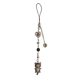 handmade gray cat phone charm Y2K