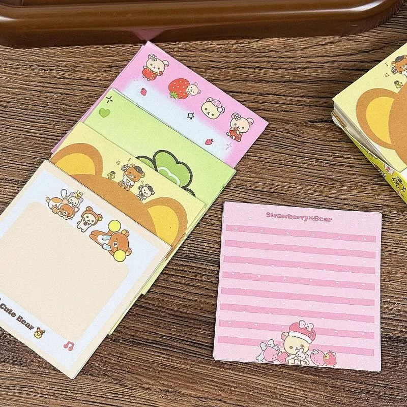 Rilakkuma Haftnotizen, neues kreatives, niedliches und Cartoonartiges Notizbuch, perfekt für Studenten, hochwertig, tragbar, dickes Haftnotizblock. – Detail 5