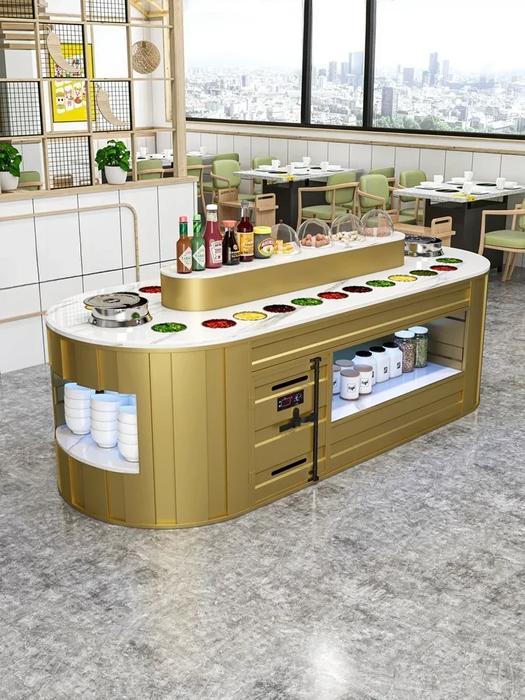Self-service hot pot restaurant seasoning table, refrigerated and fresh-keeping small material  string fragrant sauce Hot sales