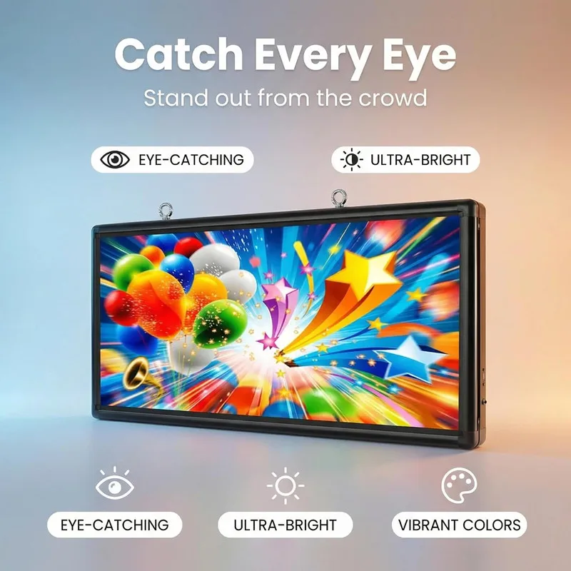 P6 Outdoor Full Color LED Sign 5500 Nits 40x18 Inch WiFi Programmable Scrolling Display for Business Advertising