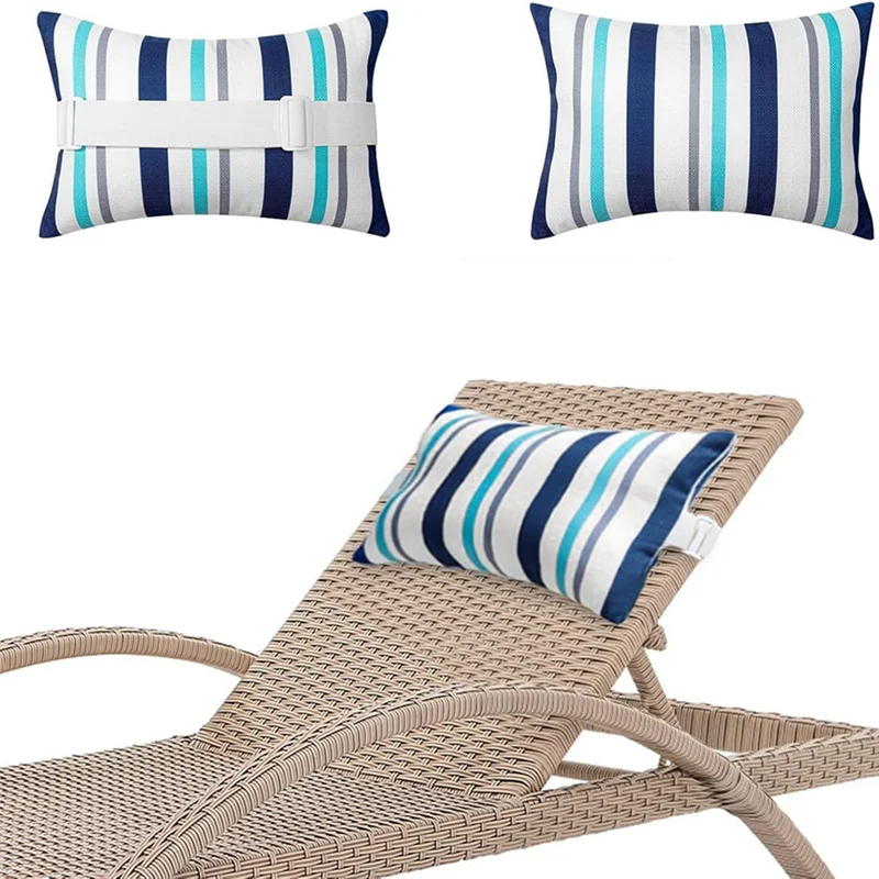 AS96-2 шт. шезлонг подушка для головы с ремешком уличная водонепроницаемая подушка для подголовника шеи с регулируемой резинкой