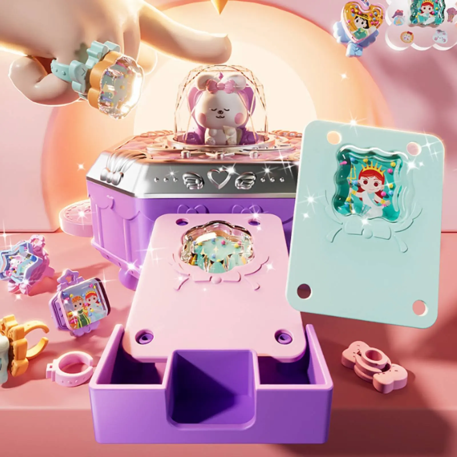 77ピースのステッカーアートクラフトキットは創造性を養い、diyクラフトステーションのおもちゃ、小物作りマシンは実践能力を向上させます。