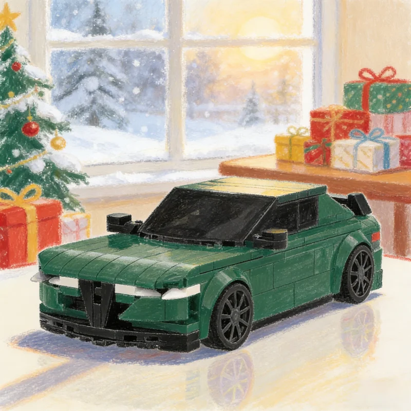 

221pcs MOC City Champions Alfa Romeo giulia Quadrifoglio GTAM Model toys Building blocks Construction Christmas gifts Assemble