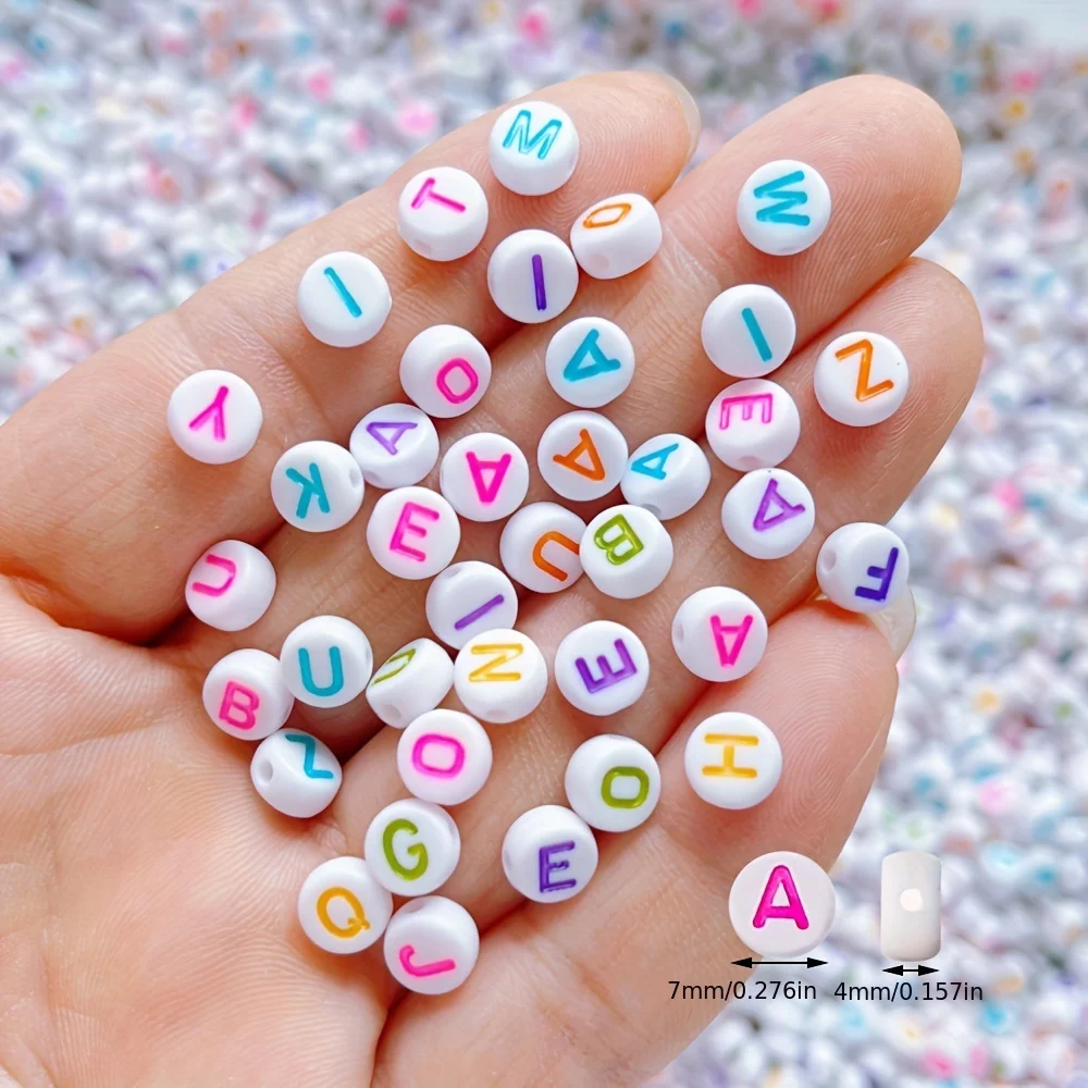 100/200Pcs Acrylic Alphabet Beads, Random Letters, Vowel Letter Beads, Handmade DIY Jewelry Accessories for Phone Chain, Necklac