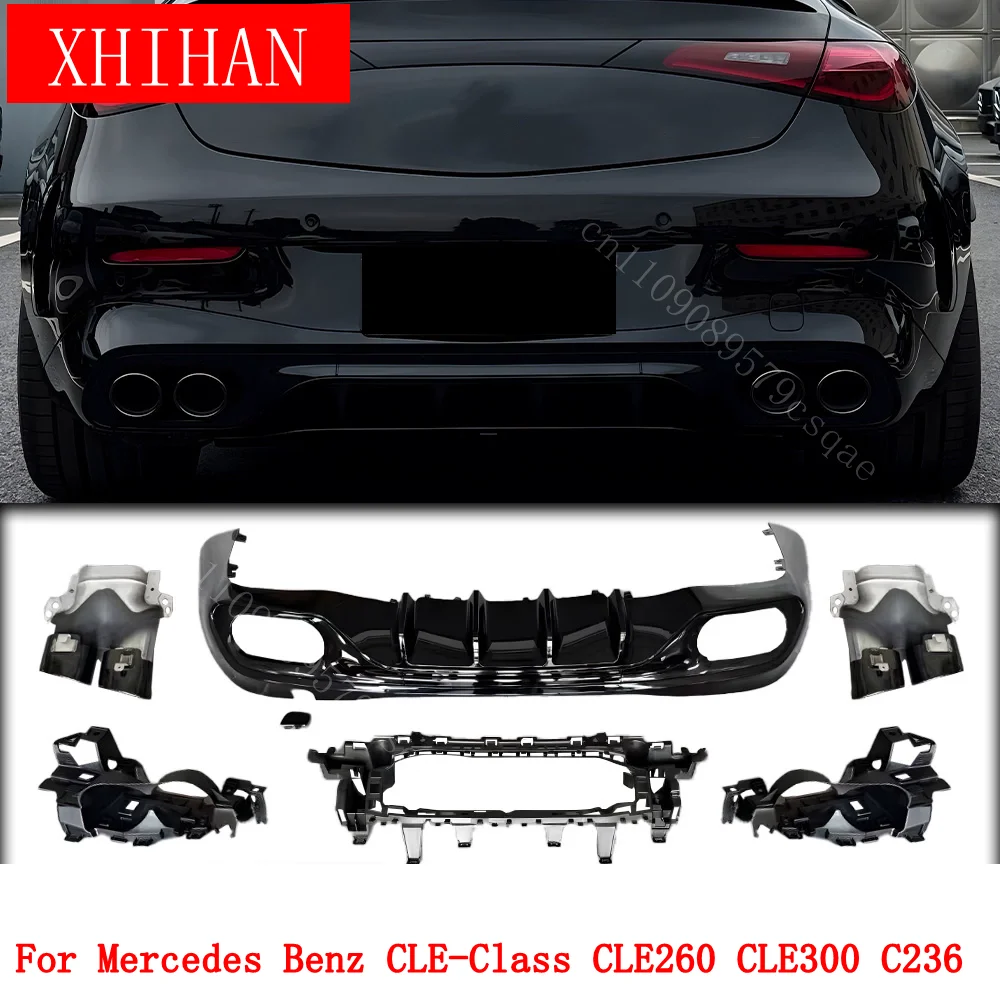 Diffuser with Tail Pipe For Mercedes Benz CLE-Class CLE260 CLE300 C236 24-25 modified new style rear lip Body kit