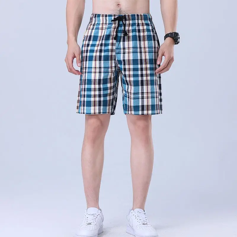 2026 Summer New Regular Simple Mid-waist Casual Multi-color Woven Plaid Shorts