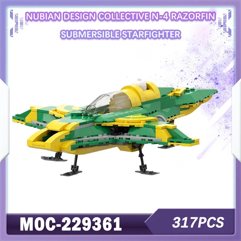 

317 шт., нубийский дизайн, коллективный N-4, Razorfin, погружной строительный блок Starfighter, модель кирпича, набор креативных подарков MOC-229361