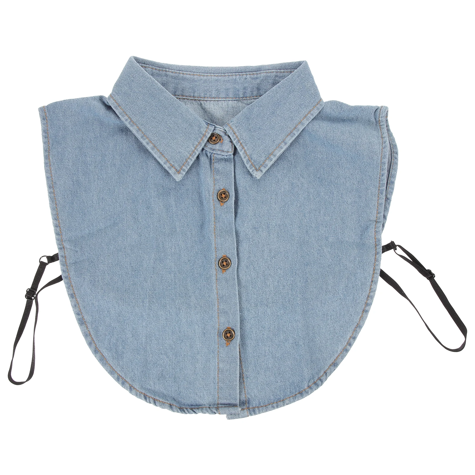 

Women Cotton Blouse Fake Collar Detachable Shirt Collar Sky Blue Denim Decorative Collars For Women Casual Wear Party