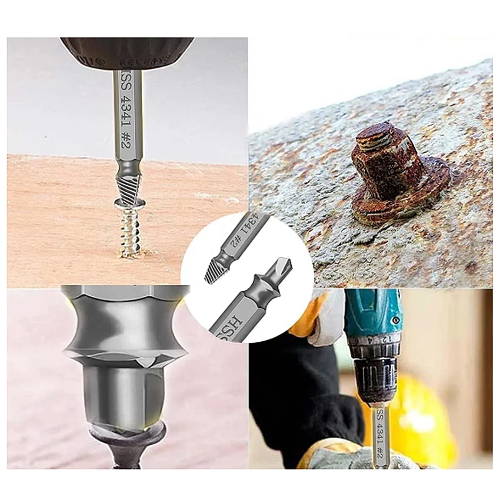 مجموعة مستخرج المسمار التالف HSS مثقاب جردت مزيل مكسور صغير بسهولة إخراج عدة أدوات كهربائية سهلة الهدم #2