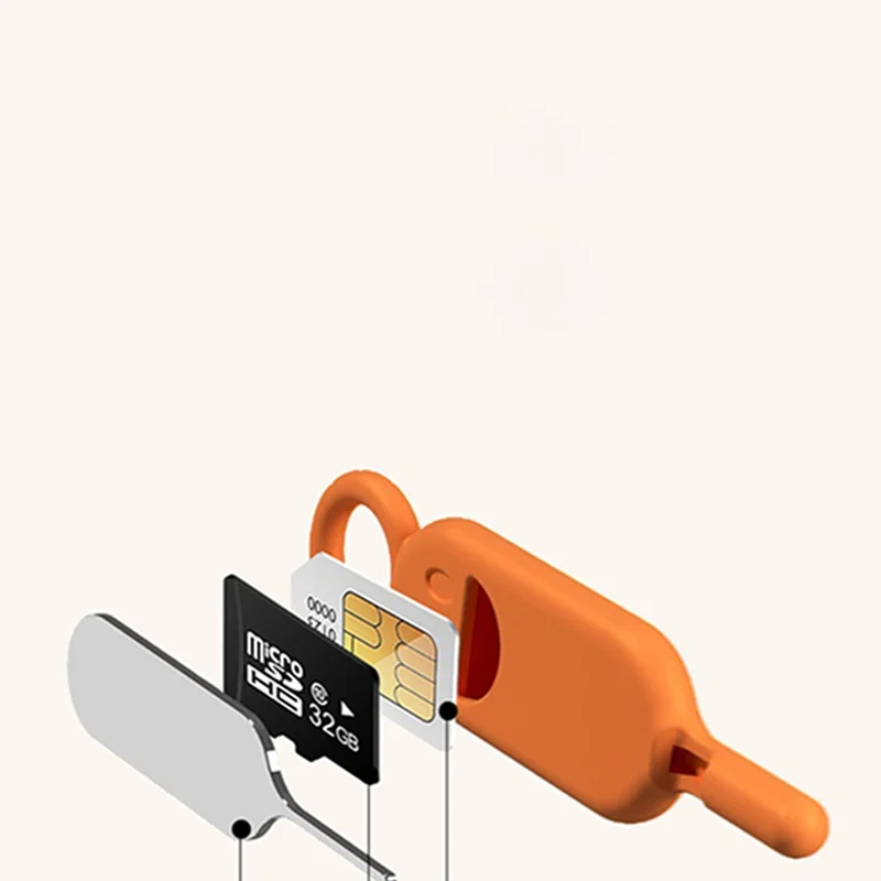 2 In 1 Sim Card Removal Needle Pin With Protector Holder Anti-lost Phone Sim Cards Storage Case Tray Ejector Needle Opener
