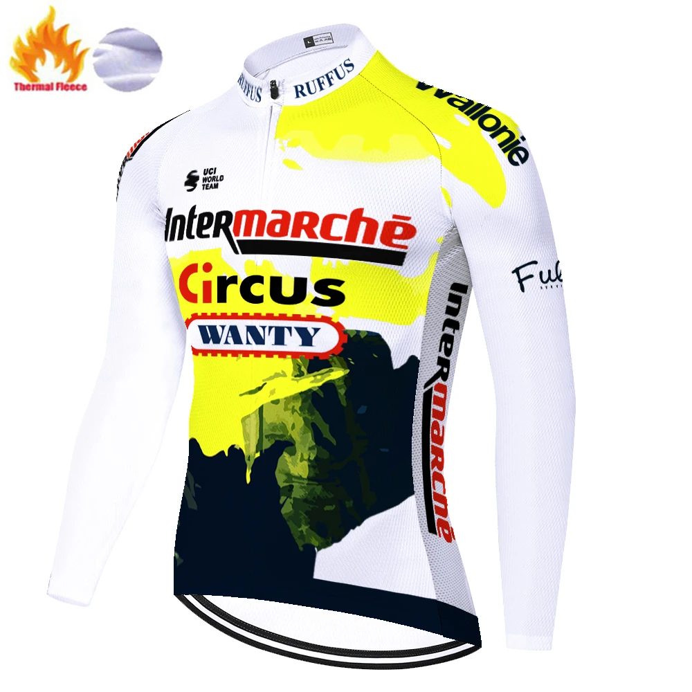 2024 wanty cycling jersey long sleeve winter fleece ropa ciclismo invierno wielerkleding heren cycling clothing men maillot vtt