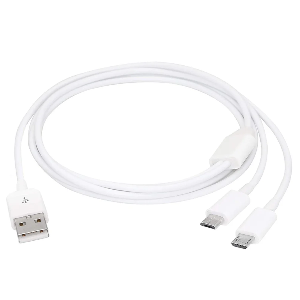 Nowy łatwe do przenoszenia 20cm USB męski do 2x micro Y Splitter kabel do dwóch telefonów podwójny kabel micro usb