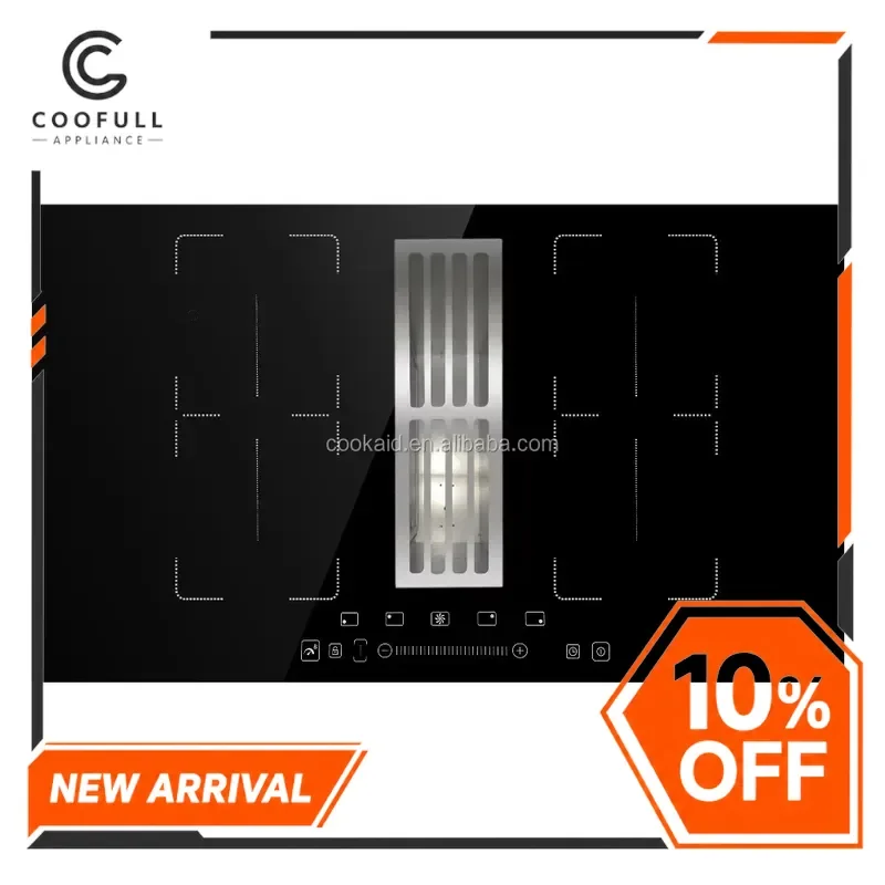for Integrated 4 Burner Induction Hob Built In Cooktop Electric Stove Kitchen Appliance Home Cooking Black Glass Panel