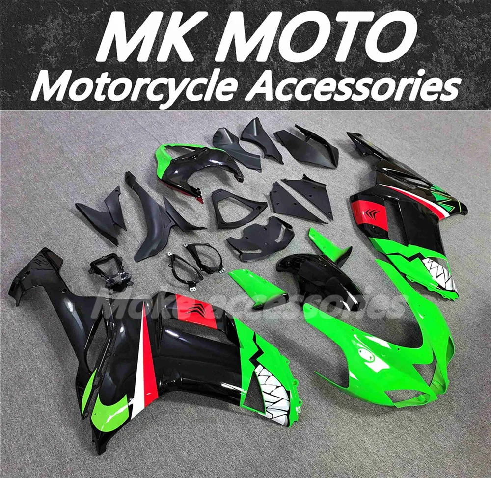 Fairings Kit Fit For zx-6r 2007-2008 636 Bodywork Set High Quality ABS Injection Ninja black/green shark