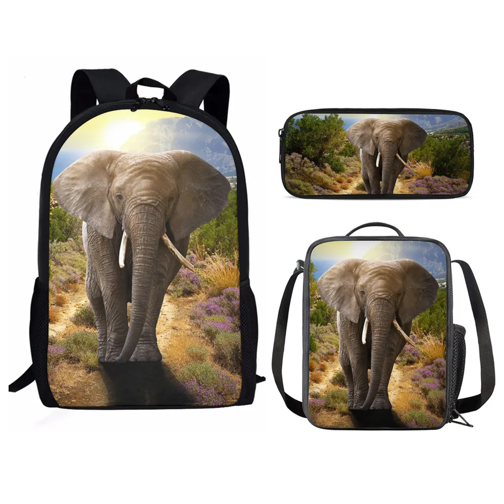 2026 Hip Hop Harajuku Animal Panda 3pcs/Set Backpack 3D Print School Student Bookbag Travel Laptop Daypack Lunch Bags Pencil
