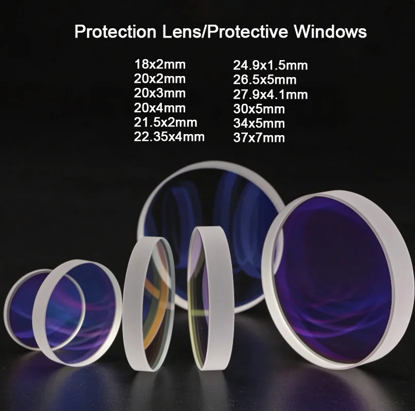 Protection Window Lens Protective Windows Dia18/20/22.35/24.9/25.4/26.5/27.9 /28/30/32/34/35 For Fiber Laser Cutting Machine