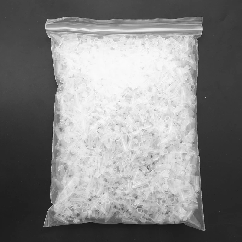 1000 Pcs 0.2ml Round Bottom Centrifuge Tubes w Attached Caps Clear White