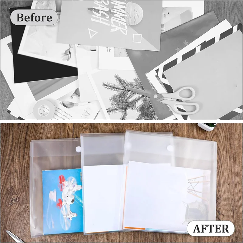 TTKK-48Pcs 스크랩북 종이 보관 12X12 스크랩북 종이 사진을 보관하기위한 종이 보관 종이 주최자 비닐 시트 파일