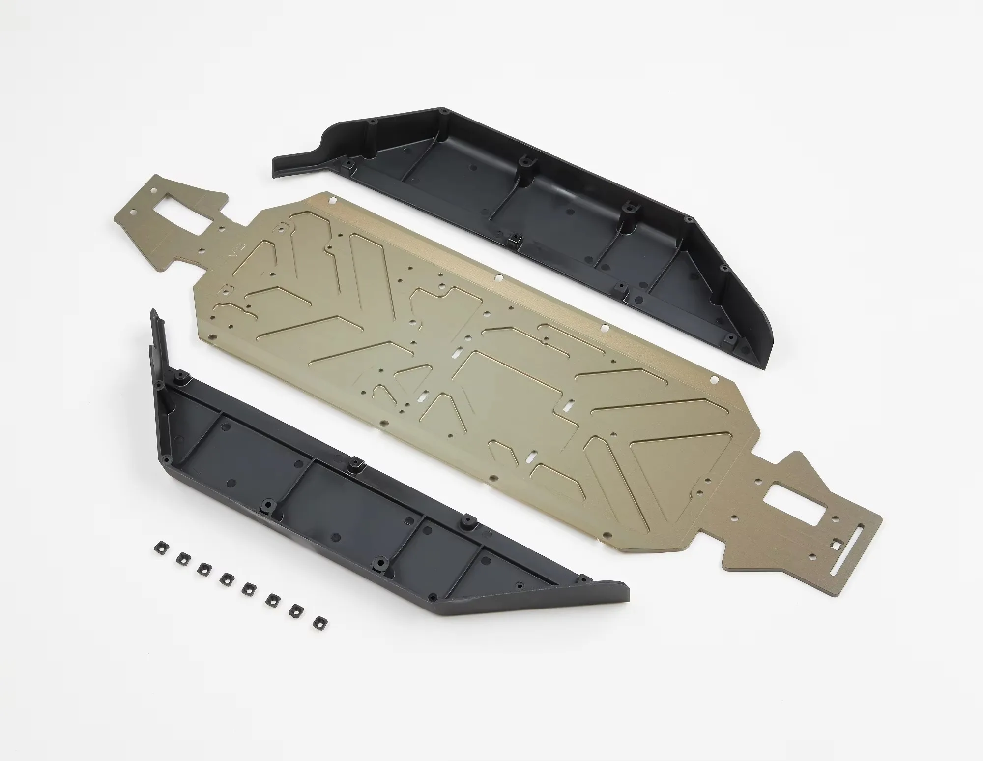 7075 T6 High-strength aviation aluminum alloy material large chassis for 1/5  Engine LOSI 5IVE-T 2.0 DTT 2.0