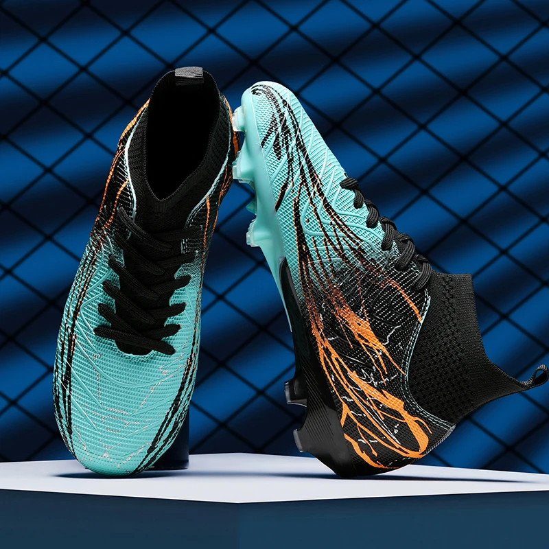 Men Low-Cut Lace-Up FG Firm Ground Soccer Cleats Professional Match Football Boots Anti-Slip Wear-Resistant Natural Grass Traini