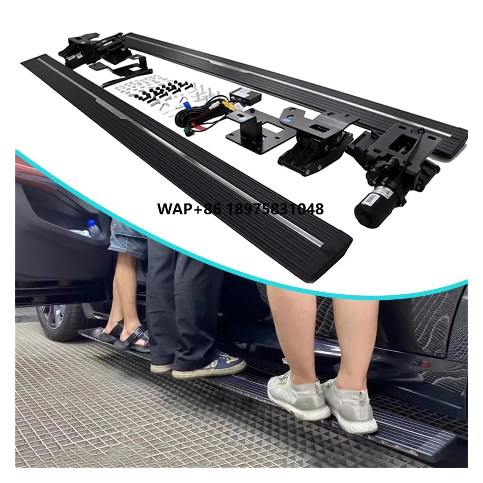 2pcs for  RAV4 RAV-4 2019-2024 Deployable Electric Running Boards Side Steps Nerf Bar Aluminum Black